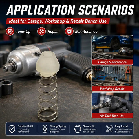 Slick Air Throttle Valve And Trigger O Ring Replacement For 1/2 3/4 1 Inch Pneumatic Impact Wrench Tune Up Kit with brass valve and strong spring.