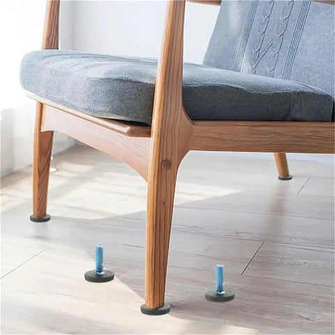 Chair with Threaded Leveling Feet M6 Cup Glides For Furniture And Tables Adjustable Foot Levelers on wooden floor