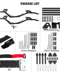 Package list of 313/324 Millimeter Wheelbase LCG Carbon Fiber Chassis Kit for 1/10 RC Crawler TRX4 with components included