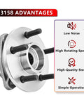Two Pack Front Wheel Hub Bearing Assembly For Jeep Cherokee 1999 2001 And Wrangler TJ 2000 2006 With Five Lug Non ABS Built Tough