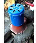 Micro Hydroelectric Generator 1500W 220V with blue casing and cast iron shell, installed outdoors for off-grid power