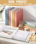 Ten Colorful 3 Ring Binders Set With Two Pockets Hardcover For School Office And Home Use Fits Standard 11 By 8 And A Half Inch Paper