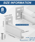 White Rear Drawer Track Socket Back Plates with Heavy Duty Mounting Brackets dimensions, 2x pair, durable plastic for cabinet use.