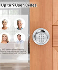 Keyless Digital Door Lock Set For Home And Locker Satin Nickel Finish 3 Pack With Master Code And Nine User Codes on door