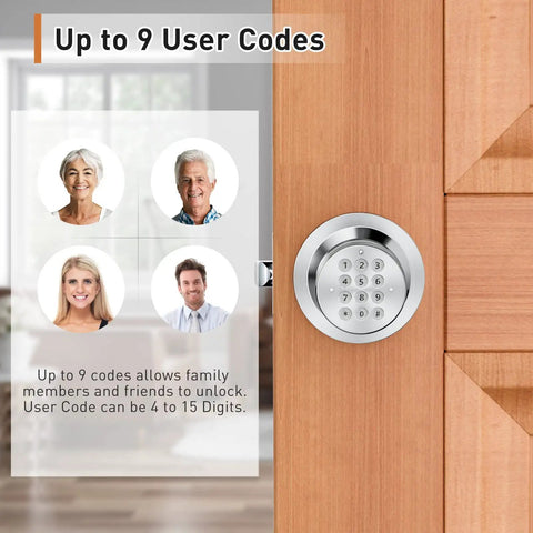 Keyless Digital Door Lock Set For Home And Locker Satin Nickel Finish 3 Pack With Master Code And Nine User Codes on door