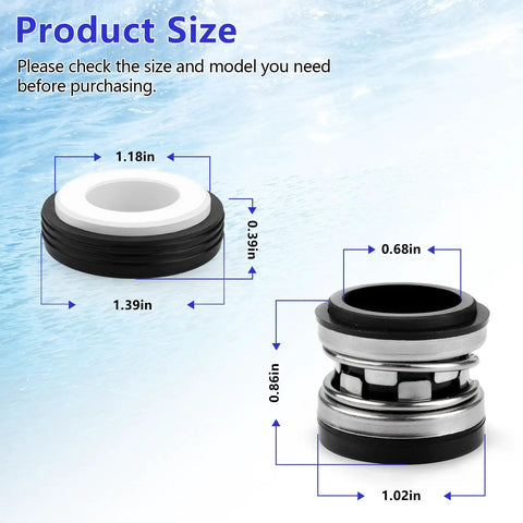 Jandy Zodiac VS FloPro Shaft Seal Replacement For FloPro FHPF FHPM Pool Pumps Ceramic And Carbon Mechanical PS 3890 Seal Durable High Temp Corrosion Resistant Pump Part Built To Last 1.18in