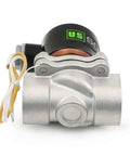 Front view of Rock Solid Stainless Steel Electric Solenoid Valve 110V AC Normally Closed For Air Water Gasoline Diesel Oil Natural Gas