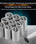 10 Pcs 304 Stainless Steel Wire Screw Sleeve Inserts Thread Repair Kit M8x1.25x3D for bolt hole repair and thread restoration