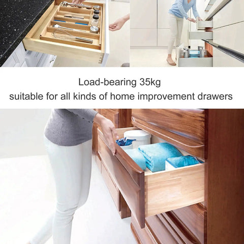 Push To Open Undermount Drawer Slides With Full Extension Three Section Rails 10 To 20 Inch 80 Lbs Load Capacity in use