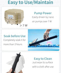 16 Inch Air Stone Cylinder Diffuser For Big Tanks, Ponds And DWC Systems, Dense Bubbles, High Flow Aeration, soaking and cleaning steps shown