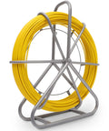 425 Ft Fiberglass Fish Tape One Quarter Inch Electrical Fishtape For Wire Pulling Duct Rodder With Steel Wheel Stand