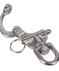 Heavy Duty 304 Stainless Steel Snap Shackle With Small Swivel Bail For Marine And Boat Rigs, 70mm size, durable design.
