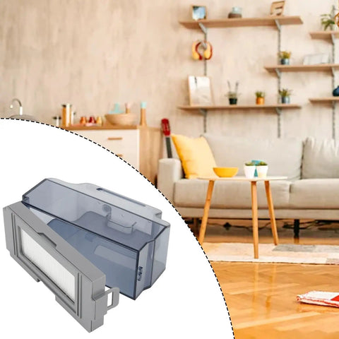 Premium Replacement Dustbin Container For Lefant M210 M213 M210B Robot Vacuums shown in a cozy living room setting.
