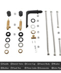 Components of Three Piece Widespread Bathroom Faucet With 3 Holes Deck Mount Matte Black Finish, 360 Degree Swivel Spout