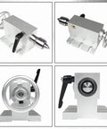 65mm MT2 Movable Tailstock Lathe Center with Four Replaceable Heads for CNC 4 Axis Engraving Machines and Woodworking displayed in four views