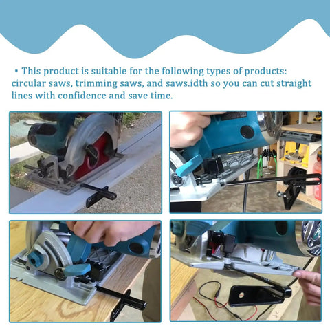 Badass Heavy Duty Circular Saw Guide And Rip Fence Replacement Kit Compatible With Makita Power Tools shown adjusting rail for straight cuts.