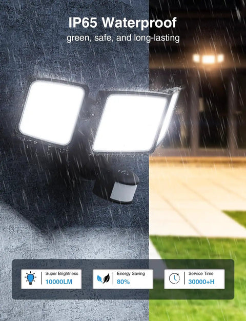 100W Smart LED Security Flood Light With Motion Sensor, Outdoor WiFi Flood Light Alexa App Control, IP65 waterproof design