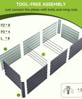 Assembly diagram of Heavy Duty Tall Raised Garden Bed 8 By 3 By 1.9 Feet Galvanized Steel Rustproof Planter Box Holds 341 Gallons