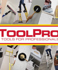 Collage of professional tools and accessories in use on various construction projects