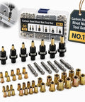 Heavy Duty Carbon Steel Rivet Nut Tool Set Kit For M3 To M12 With Durable Sleeves And Precise Threads Pro Grade Performance For Garage Workshop Or DIY Projects Fast Clean Nutsert Install Every Time, carbon steel mandrels and nutserts