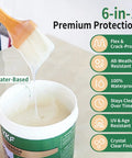 Clear Water Based Waterproof Sealant 16 Oz Ultra Strong Leak Repair Coating shown with brush