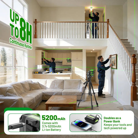 Workers using 360 Degree Self Leveling Laser Level For Outdoor Projects With Auto Tracking Motorized Base indoors