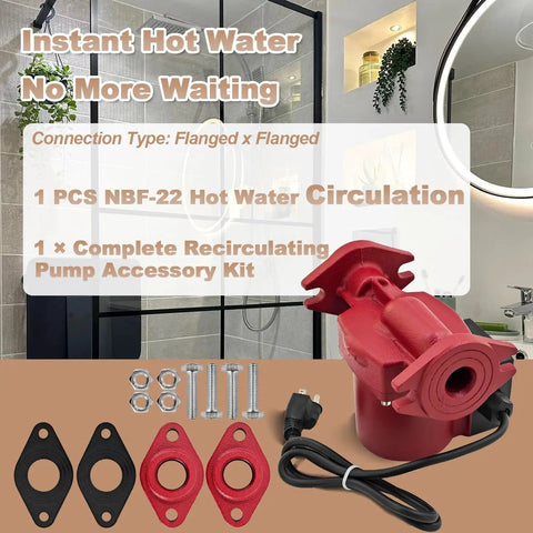 Heft And Durability For A 1/25 Hp Circulation Pump Built For Bell And Gossett NBF 22 103252LF Models with red casing and flanged mounts.