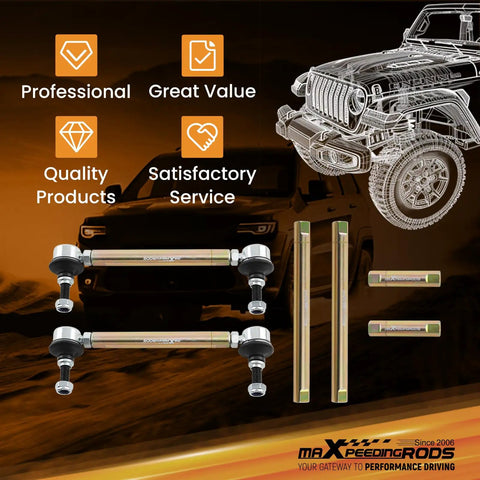 Front Adjustable Sway Bar End Links For BMW 3 Series E36 E46 E90 E91 E92 E93 M3 Beefed-Up Heavy Duty Steel Suspension Kit Direct Replacement With Adjustable Lengths 135-175mm 205-245mm