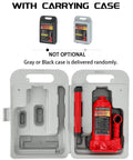 3 Ton Double Ram Hydraulic Bottle Jack With 6.5 To 16.5 Inch Lifting Range Portable Car Jack in carrying case open view