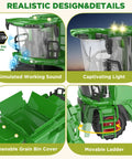 Remote Control Combine Harvester Tractor Toy With Moving Corn Head RC Farm Tractor For Kids 3 Plus features