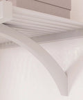 Solid Wood Cut To Fit Closet Storage Kit In Clean White Featuring reinforced garment bar and deep spaced shelving support bracket.