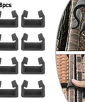 Outdoor Furniture Clips Set for Sectional Sofas, Plastic Patio Sofa Connectors, 8-pack, securing sofa gaps, black clamps