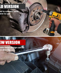 Comparison of old and new versions of bolt extractors in use, highlighting ease of use for DIY and automotive repair.