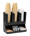 Cup And Condiment Station For Countertop Coffee Bar 13 Inch Organizer With 6 Compartments For Cups Lids Packets And Accessories