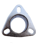 Built Tough Stainless Steel Exhaust Flange Repair Pipe Kit With 2.5 Inch Outside Diameter Three Bolt Configuration And Sealed Gasket, close-up of flange