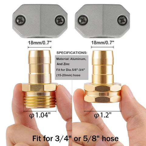 Aluminum Hose Repair Kit Set For 3/4 And 5/8 Inch Hoses With Male And Female End Fittings