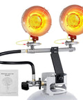 Stay Toasty Outdoors With A 30,000 BTU Dual Head Propane Heater Outdoor Tank Top Style 3 Heat Settings And Tip Over Safety With Auto