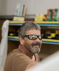 Man wearing Polarized Safety Glasses With High Impact Rating Z87.1 Plus Non Slip Protective Eyewear For Work And Outdoors