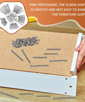 Durable Furniture Connector Bolt Kit With Carbon Steel Smooth Surface Screws for bed frame assembly shown on wooden board.