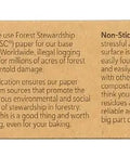 Unbleached Silicone Parchment Paper Seventy Square Foot Roll product packaging with eco-friendly features and benefits listed