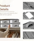 Six Pack Foldable Bed Sheet Organizer Boxes For Linen Closet Storage With Clear Window Label Slot for king and queen sheets