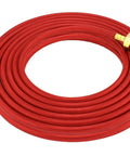 Beefy Power Cable For 20 Series Water-Cooled TIG Torches, 25 Feet, Super Flex Red Braided, Model 45V04-R, coiled on white background.