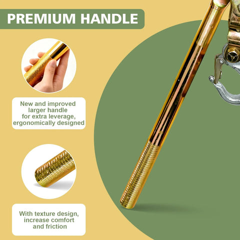 Premium handle of 2 Ton Come Along Winch Puller With Double Rope And Two Hooks, heavy duty hand lever, ergonomic design