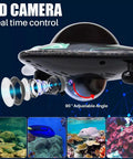 Close-up of Biomimetic Devil Fish Inspired Six Channel Waterproof RC Boat With WiFi Phone Control And Built In Camera showing HD lens.