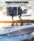 15Ft GEN I Outboard Throttle And Shift Cables Set For Smooth No Jam Responsive Engine Control Fits Mercury 33C Throttle Compatible With MerCruiser Mariner Force Replaces Worn Cables 2 Pack shown on speedboat
