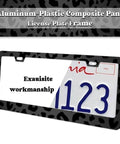 Printed Aluminum Alloy License Plate Frames Set With Valve Caps 2 Pack Sturdy Rustproof Front And Rear Car Frames With Cool Black Leopard Print Screws Included For Quick Install Unisex Auto Accessory featuring an aluminum-plastic composite pane with black leopard print design showing exemplary craftsmanship.