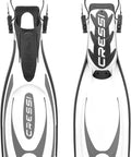 Frog Plus Open Heel Scuba Fin Beefy Dual Density Blade With Three Material Injection Mold Tech Comfortable Foot Pocket Black White Size S M For Smooth Powerful Kicks And Easy Maneuvering