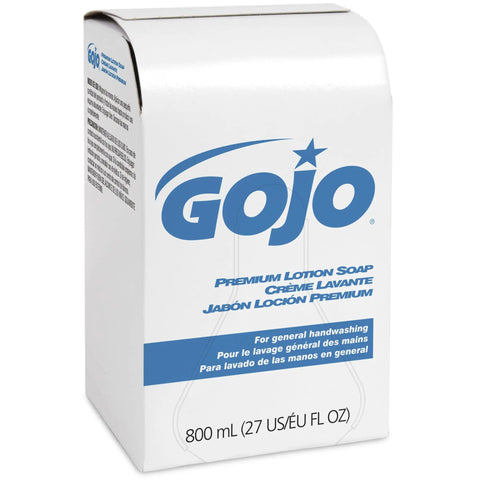 Workhorse Lotion Hand Soap Refill Pack 12 Bottles Of 800 Milliliters Mild Formula box with Gojo branding