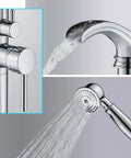 Freestanding Bathtub Faucet With Hand Shower Set Floor Mounted Waterfall Tub Filler Single Handle Chrome Polished Bath Fixtures