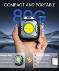 Magnetic Rechargeable Work Light 500 Lumens LED Flood Light Ultra Portable Mini Lamp With 150 Degree Rotating Head in hand